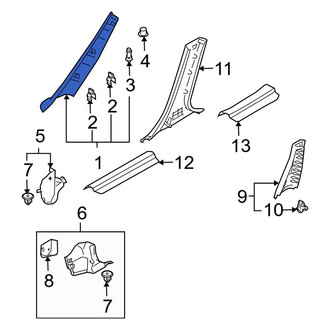 Mazda OE - Left Body A-Pillar Trim Panel