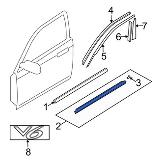 Mazda OE - Rear Left Outer Door Window Belt Weatherstrip