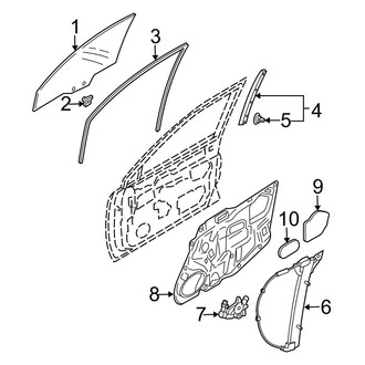 Mazda OE - Front Door - Glass & Hardware (i / S)