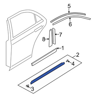 Mazda OE - Front Left Outer Door Window Belt Weatherstrip