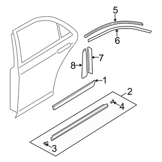 Mazda OE - Rear Door - Exterior Trim (i / S Sedan)