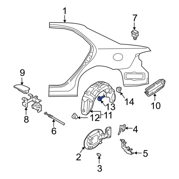 Quarter Panel Splash Shield Bolt