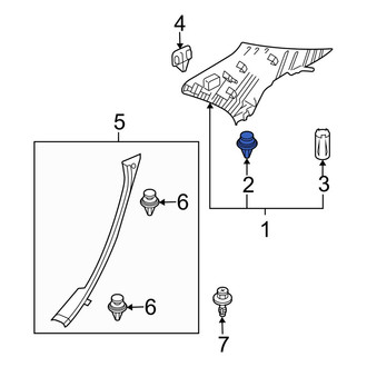 Mazda OE - Front Upper Body C-Pillar Trim Panel Clip