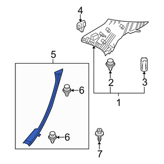 Mazda OE - Right Body C-Pillar Trim Panel