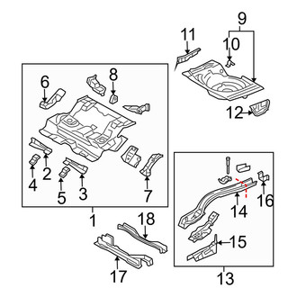 Mazda OE - Rear Body & Floor - Floor & Rails (i / S Sedan)