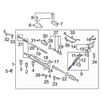 Mazda OE - Front Rack And Pinion Steering Pinion Shaft
