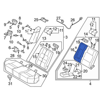 Mazda OE - Rear Left Seat Back Cushion Cover