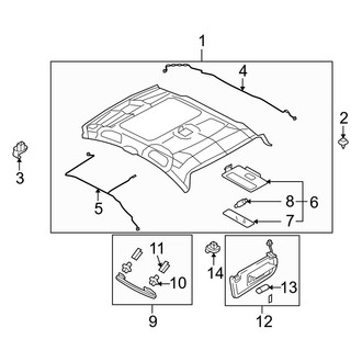 Mazda OE - Roof - Interior Trim (With Sunroof)