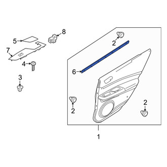Mazda OE - Rear Left Door Window Belt Weatherstrip