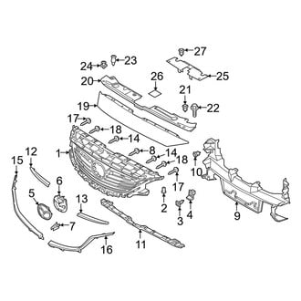 Mazda OE - Front Bumper & Grille - Grille & Components (W/O LED Lamps)