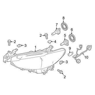 Mazda OE - Front Lamps - Headlamp Components (Halogen)