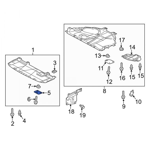 Radiator Support Splash Shield Cap