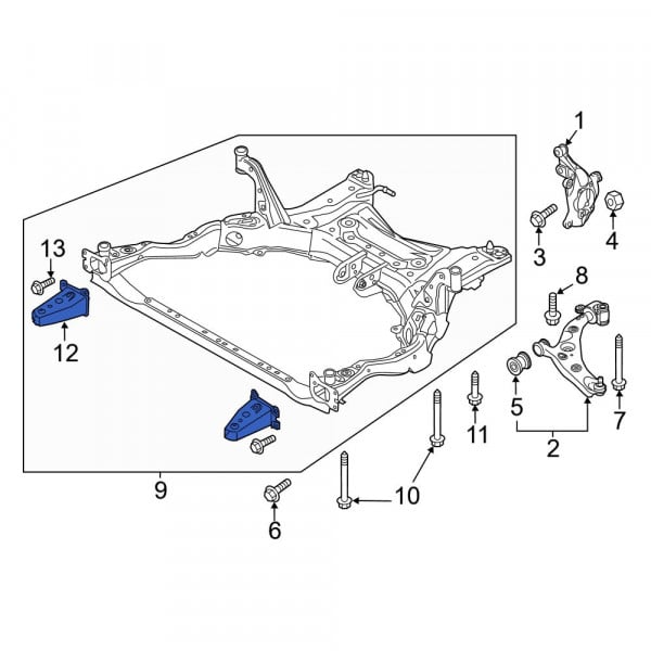 Mazda OE KDY03488X - Front Right Suspension Subframe Reinforcement