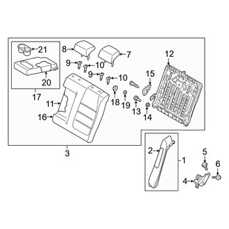 Mazda OE - Seats & Tracks - Rear Seat Components (60% Side, Seat Back)