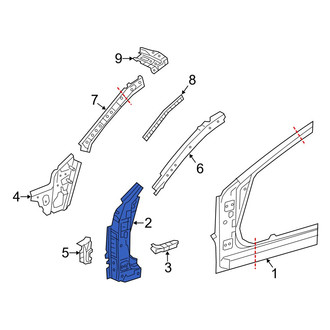 Mazda OE - Left Lower Body A-Pillar Reinforcement