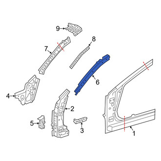 Mazda OE - Left Upper Outer Body A-Pillar Reinforcement