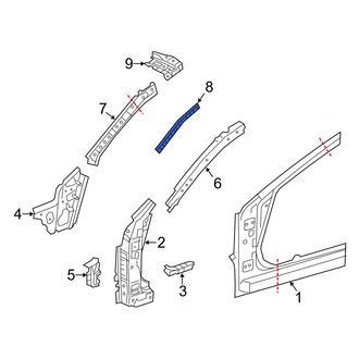 Mazda OE - Left Upper Inner Body A-Pillar Reinforcement