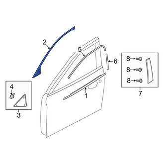 Mazda OE - Front Left Upper Door Reveal Molding