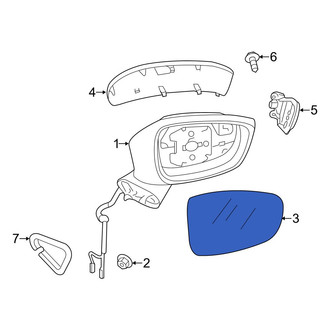 Mazda OE - Front Right Door Mirror Glass