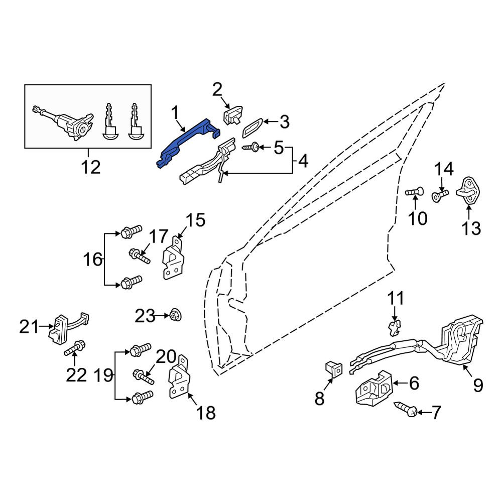 Mazda OE BJS75941X51 - Front Left Outer Exterior Door Handle