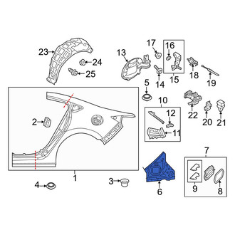 Mazda OE - Rear Left Lower Quarter Panel Reinforcement