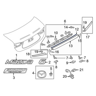 Mazda OE - Deck Lid Molding Seal
