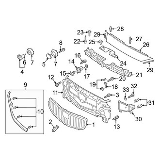Mazda OE - Front Bumper & Grille - Grille & Components