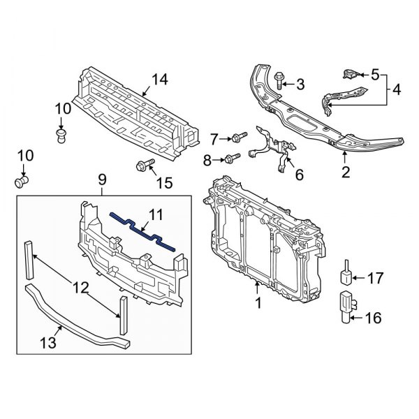 Radiator Support Air Deflector Seal