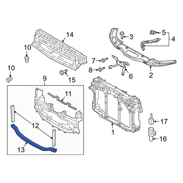 Radiator Support Air Deflector Seal