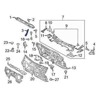 Mazda OE - Front Right Cowl Water Deflector