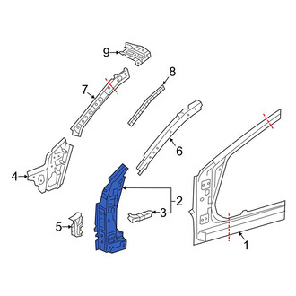 Mazda OE - Left Body A-Pillar Reinforcement