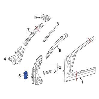 Mazda OE - Left Body A-Pillar Reinforcement