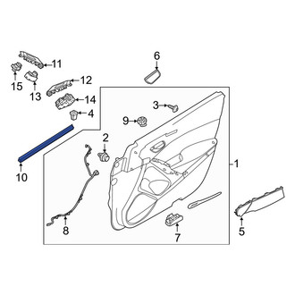 Mazda OE - Front Left Door Window Belt Weatherstrip