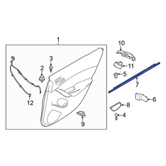 Mazda OE - Rear Left Door Window Belt Weatherstrip