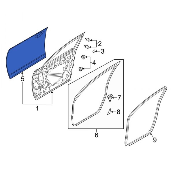 Mazda OE DJBE58031 - Front Right Outer Door Outer Panel