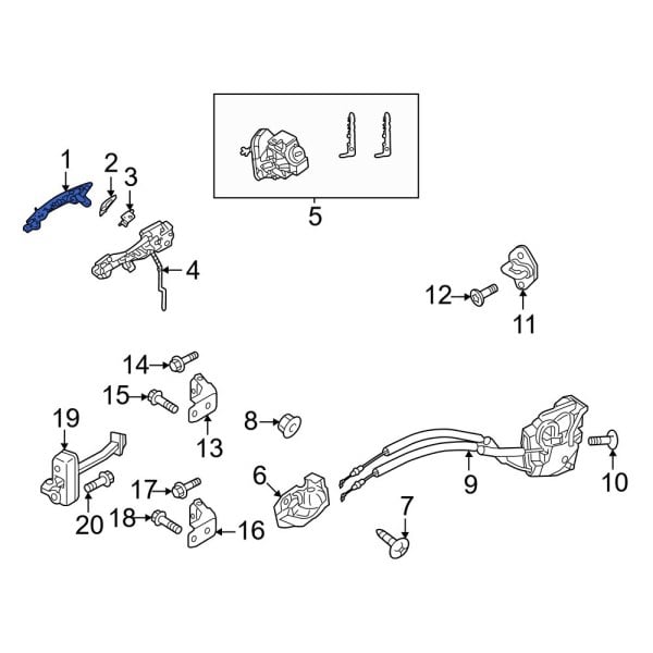 Mazda OE BCJH59410EKM Front Left Outer Exterior Door Handle