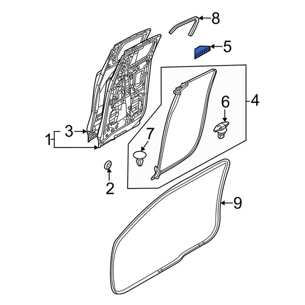 Mazda OE BCJH58762 - Door Seal Clip