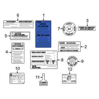 Mazda OE - A/C System Information Label