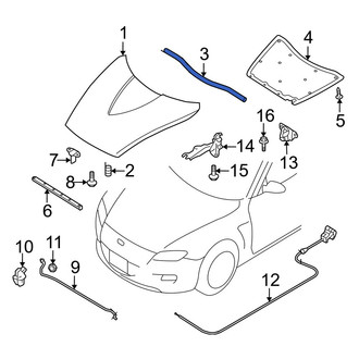 Mazda OE - Rear Hood Seal