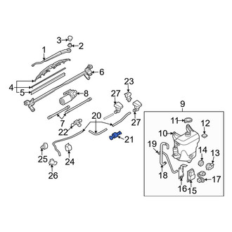 Mazda OE - Front Windshield Washer Hose Connector