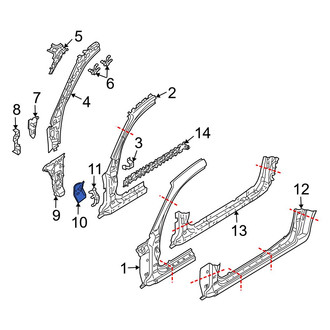 Mazda OE - Left Lower Body A-Pillar Reinforcement