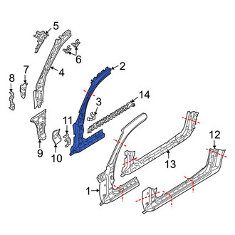Mazda OE - Left Inner Body A-Pillar