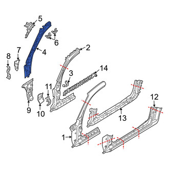 Mazda OE - Left Body A-Pillar Reinforcement