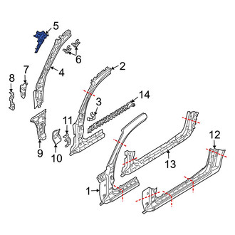Mazda OE - Left Body A-Pillar Reinforcement