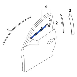 Mazda OE - Front Left Door Window Belt Weatherstrip