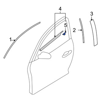 Mazda OE - Left Door Window Belt Weatherstrip Clip