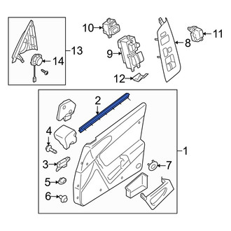 Mazda OE - Front Left Inner Door Window Belt Weatherstrip