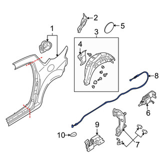 Mazda OE - Rear Fuel Filler Door Release Cable