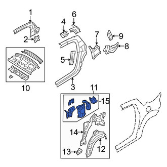 Mazda OE - Rear Left Inner Quarter Panel Reinforcement