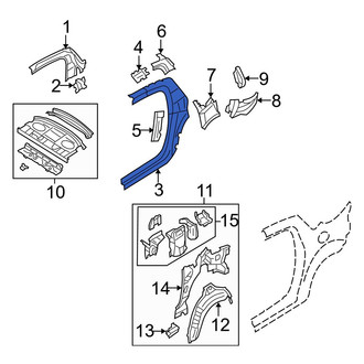 Mazda OE - Rear Right Inner Quarter Panel